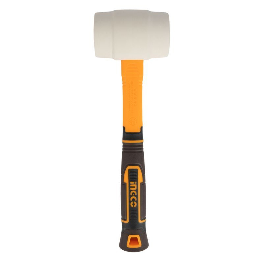 Киянка резиновая белая 450 гр с фиберглассовой рукояткой INGCO