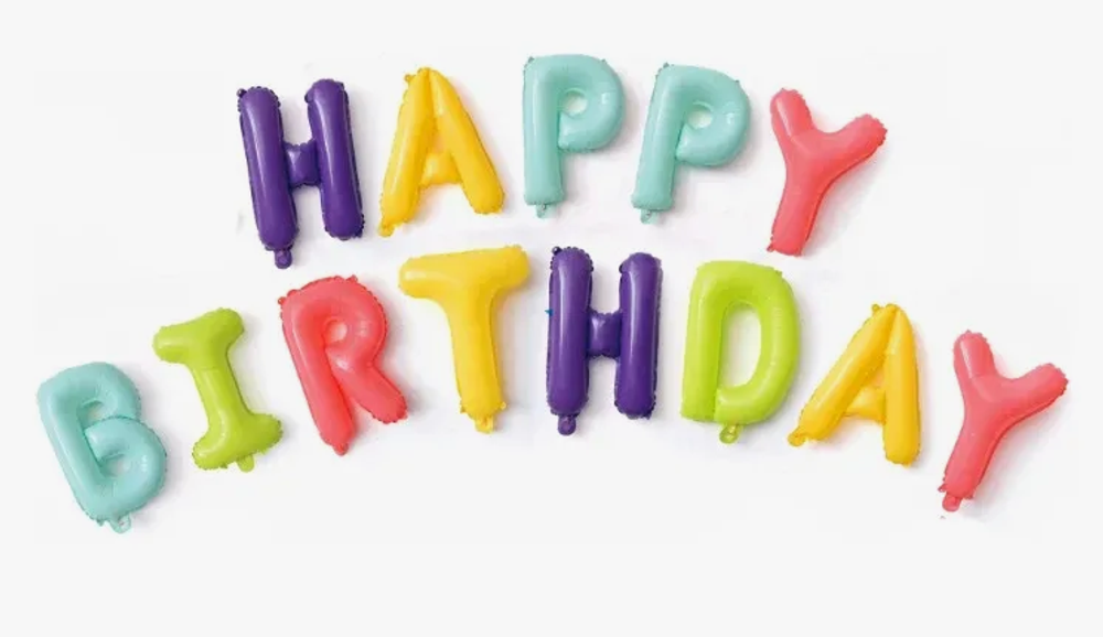 Набор шаров-букв (16''/41 см) Мини-Надпись "Happy Birthday" Разноцветная