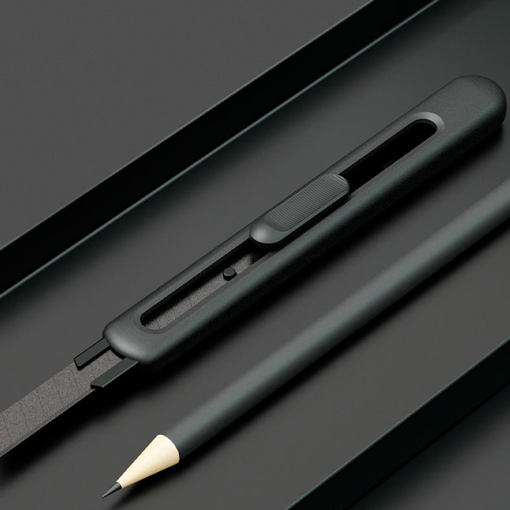 Нож канцелярский DELI, 9 мм, черное лезвие, блистер