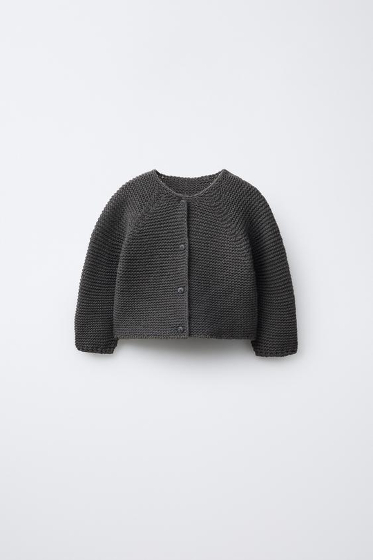 ZARA КАРДИГАН КРУПНОЙ ВЯЗКИ, СЕРЫЙ