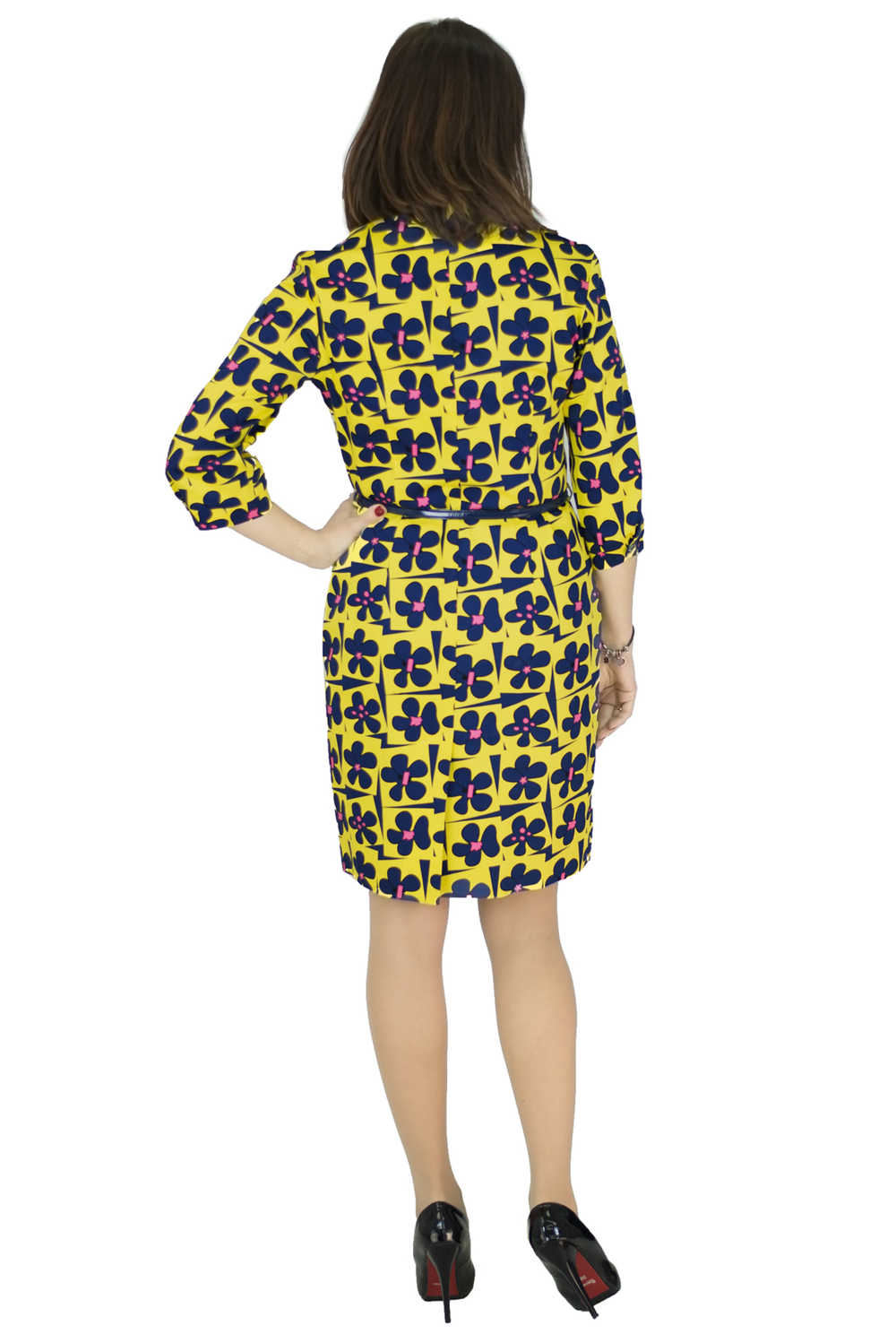 Повседневное платье 1708Аа, Желт цветок #362ЖЦ051708А