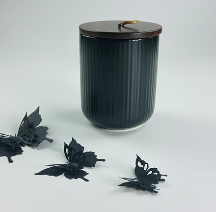 Lenardi 235-023 Банка с крышкой 12см(600мл) BLACKWOOD в под.уп.(х24)Фарфор