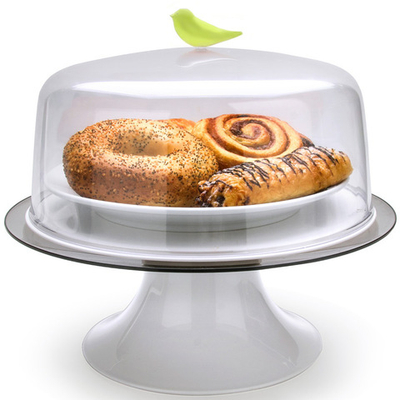 Тортовница sparrow, зеленый декор