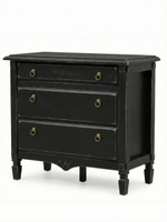 Комод 110х50х94, Джоли, с ящиками для одежды, в спальню, прихожую, гостиную, массив березы, черный, Makosa