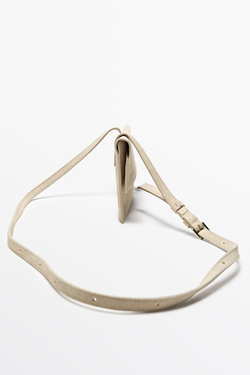 Massimo Dutti Сумка через плечо из замшевой кожи, экрю