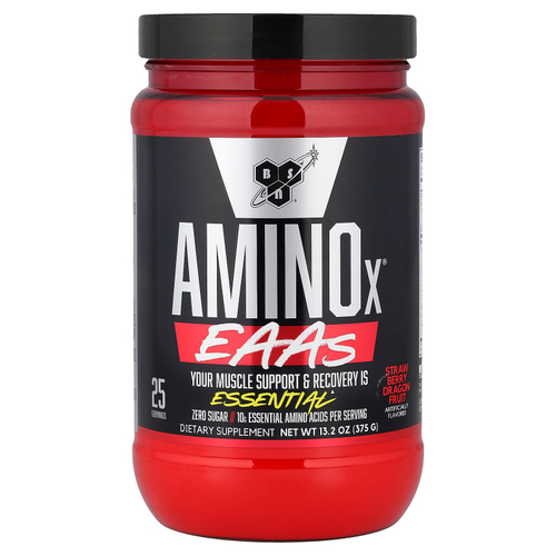 BSN, AminoX®, незаменимые аминокислоты, со вкусом клубники, питайя, 375 г (13,2 унции)