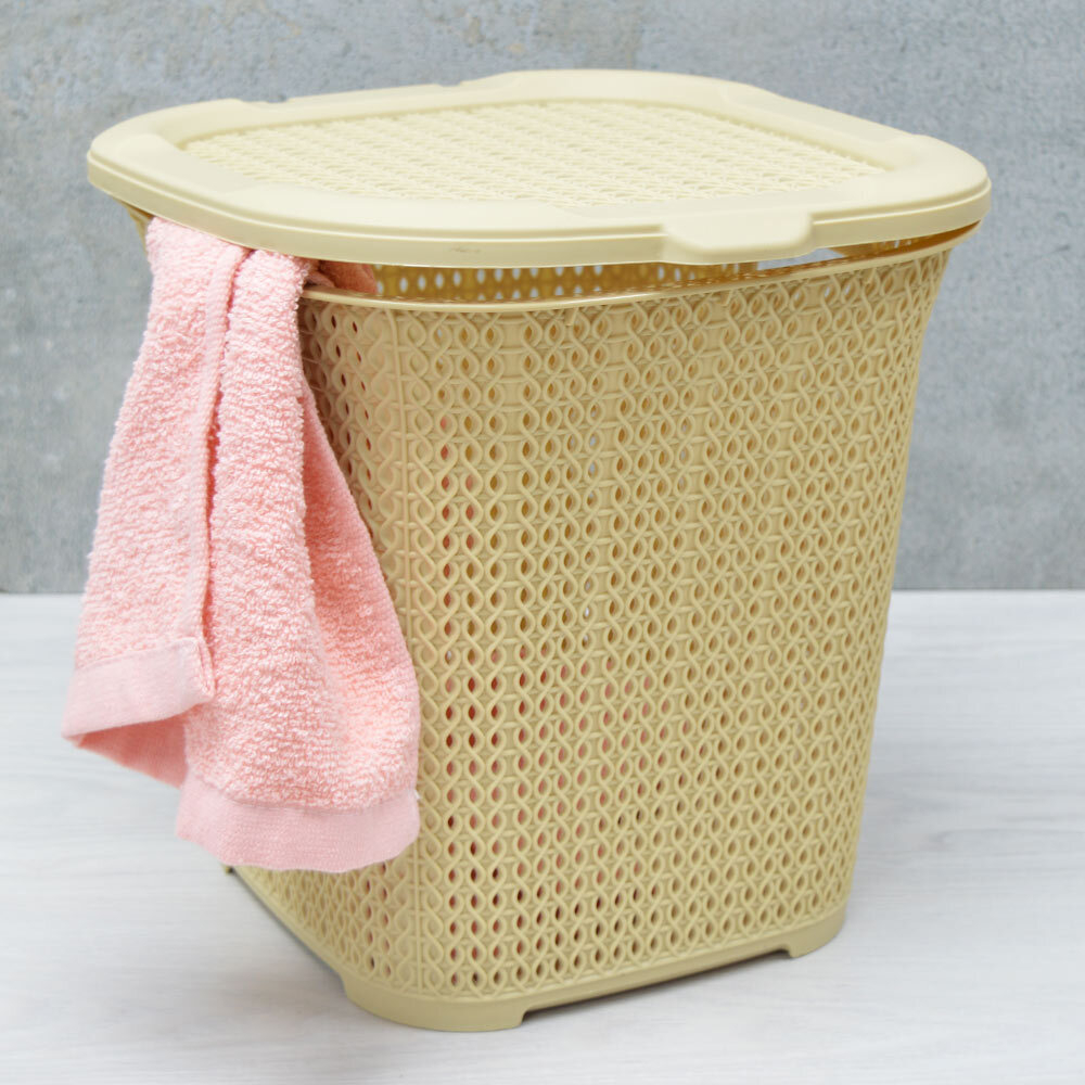 Корзина 15л многофункциональная "Вязаный узор", цвет бежевый