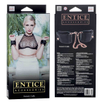 Черные мягкие наручники Entice French Cuffs с цепью (Цвет: черный)