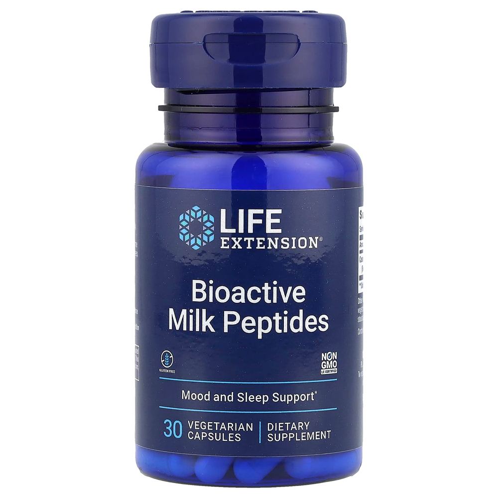 Life Extension, биоактивные молочные пептиды, 30 вегетарианских капсул