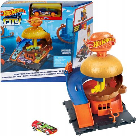 Игрушечный трек Hot Wheels City - Игровой набор Бургер Ралли Small Burger Rally - Хот Вилс HDR24 HDR26