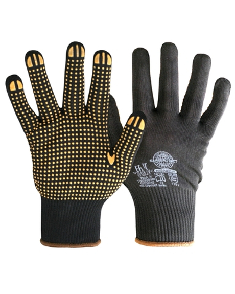 Перчатки "НейпДот-Ч" (нейлон, ПВХ-точка, цвет черный),