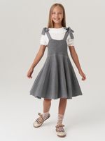 Сарафан школьный для девочки AT972-218 серый