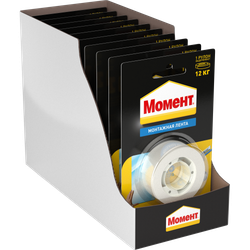 Клейкая лента Момент 1714773 монтажная двусторонняя на 12 кг. 1,5 м. | Момент