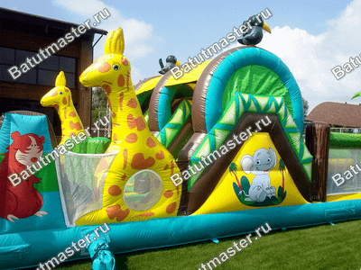 Батут "На прогулке с жирафами"