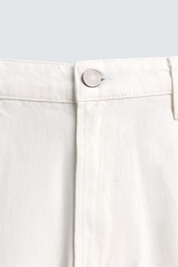 ZARA ДЖИНСЫ STRAIGHT FIT, БЕЛЫЙ