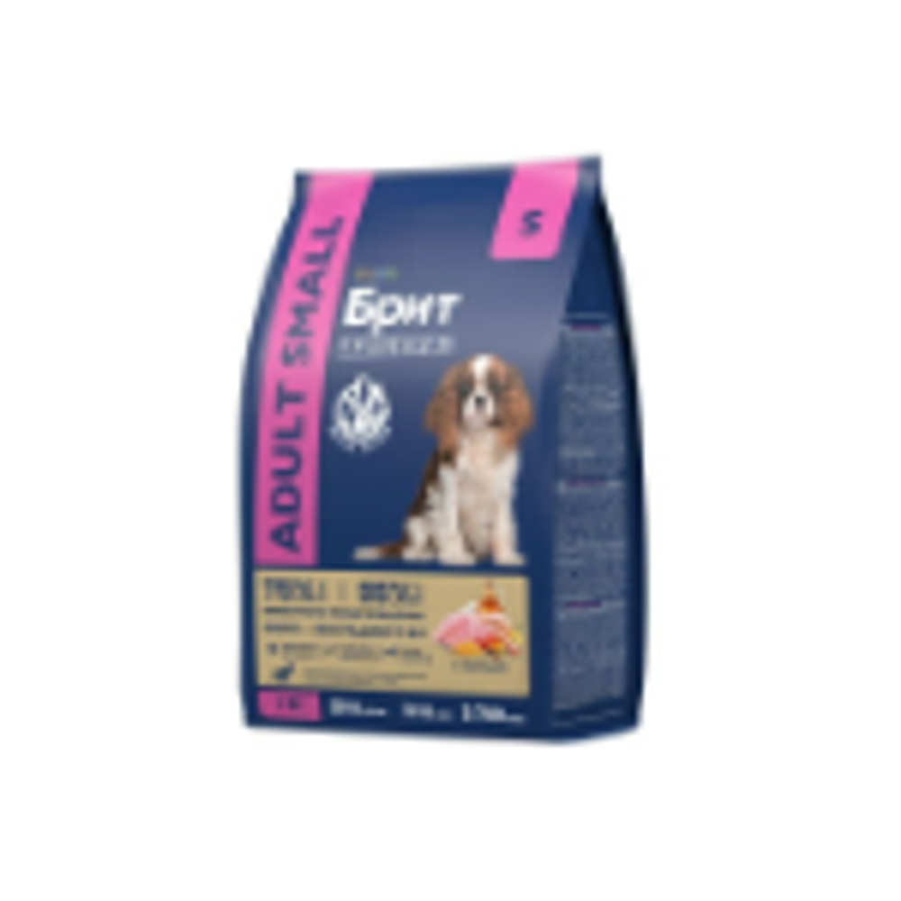 Корм для собак сухой мелких пород 1-10 кг BRIT PREMIUM Dog Adult Small, 1 кг для взрослых животных / с курицей