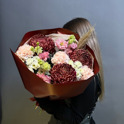 Букет "Эрос" Хризантема Бигуди