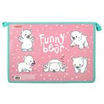 Папка для тетрадей ПИФАГОР А4, 1 отделение, картон/пластик, на молнии, "Polar bear", 270855