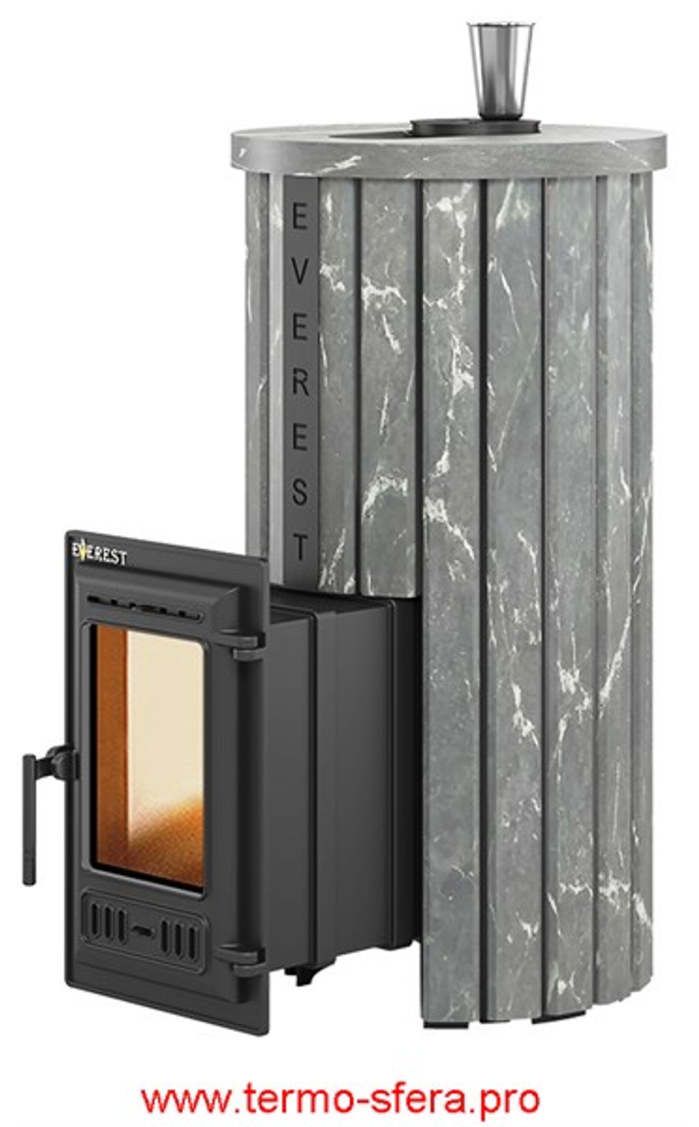 Печь для бани Эверест "Steam Master 24 ЧУГУН" Ламель Талькохлорит, S-20