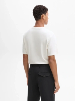 Massimo Dutti Футболка из смесового хлопка, натуральный, кремовый