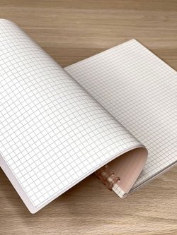 Блокнот квадратный в клетку 60л 195х210 мм розовый (8808-016)