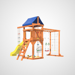 Детская площадка Fun Land с модулем сетка-рукоход, подвесным креслом и качелями