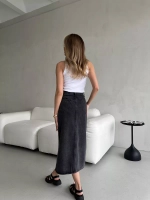 Юбка джинсовая миди карандаш с разрезом