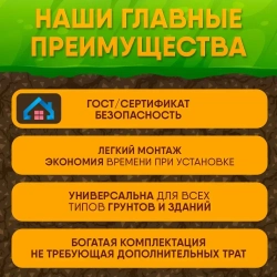 Комплект заземления для дома 6 м из омедненной стали диаметром 16мм