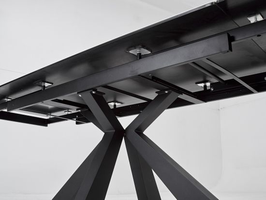 Стол ALEZIO 160 BIANCO TL-45 Белый мрамор матовый, испанская керамика/ черный каркас