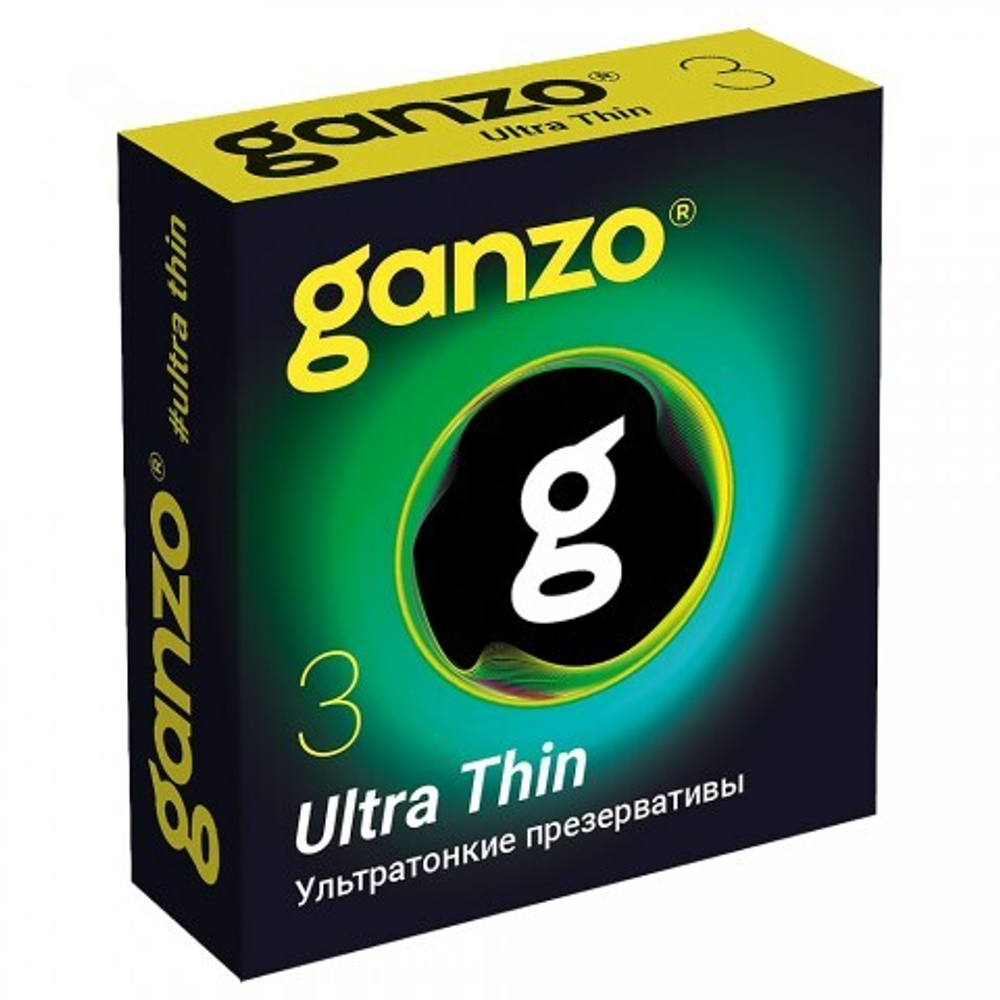 Презервативы ультратонкие Ganzo Ultra Thin Black Edition, 3 шт.