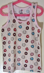 Майка для девочки 8-9 лет, цвет молочный с рисунком