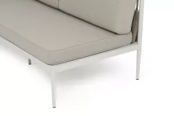 "Касабланка" правый модуль плетеный из роупа, каркас алюминий светло-серый (RAL7035) муар, роуп серо-коричневый 23мм, ткань бежевая 15052