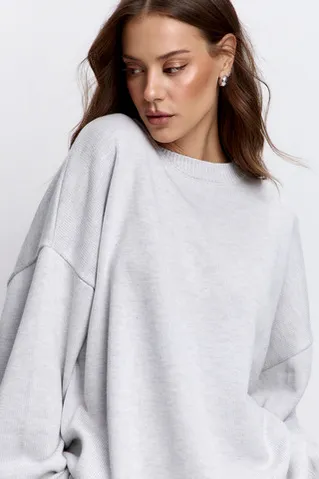 Джемпер с хлопком светло-серого цвета