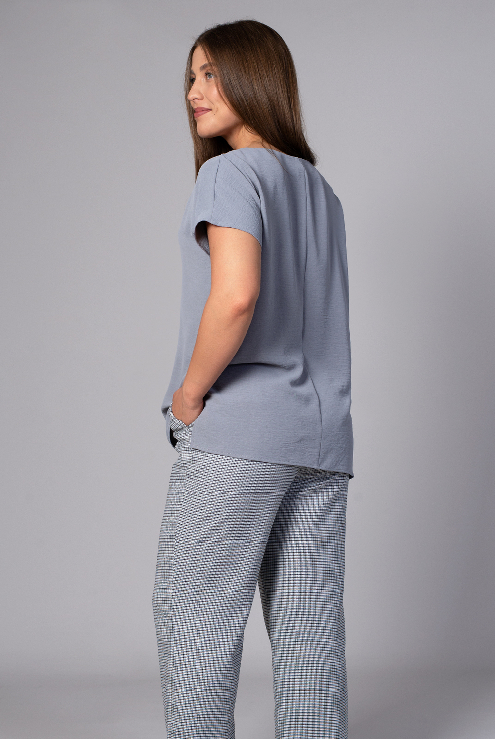 Блузка женская 3256зпа, Светло-серый #30СС093256зпа