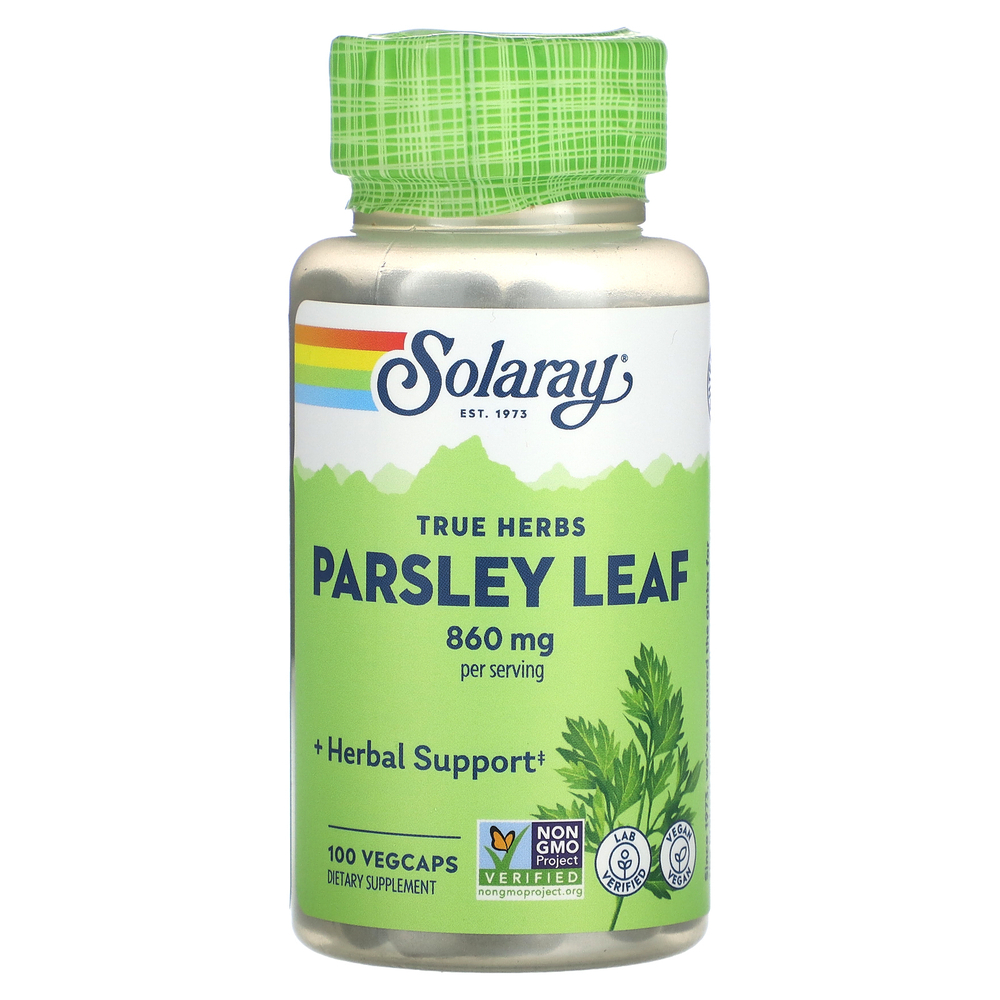 Solaray, True Herbs, листья петрушки, 860 мг, 100 растительных капсул (430 мг в 1 капсуле)