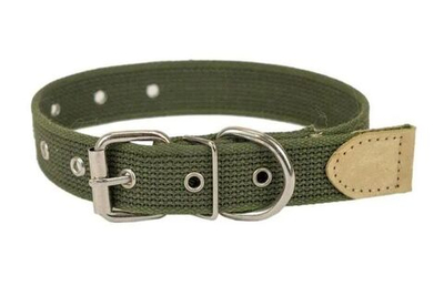 Моськи-Авоськи Ошейник брезентовый, ширина 35 мм, обхват шеи 44-60 см, цвет хаки