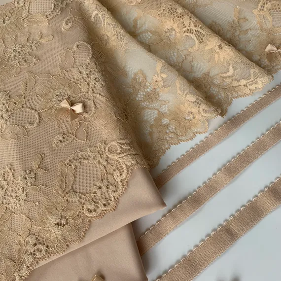 Кружево эластичное бежевое 21 см