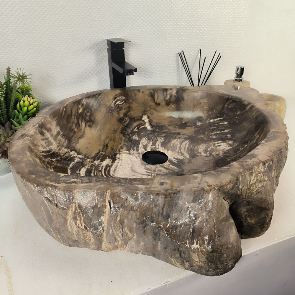 Раковина из окаменелого дерева OD-64775 70*59*16 0178