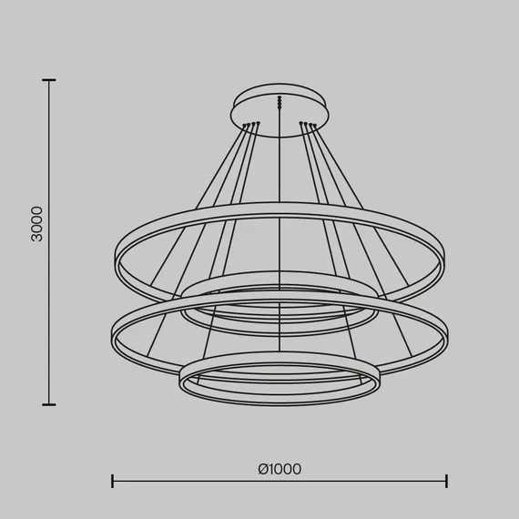 Подвесной светильник Рим / Rim 3000-4000К 165Вт Maytoni mod058pl-l174bk