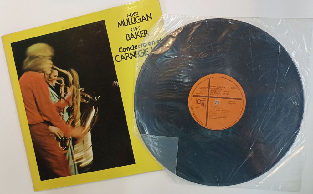Винтажная виниловая пластинка LP Gerry Mulligan Chet Baker Carnegie Hall Concert Volume 2 (Argentina 1975)