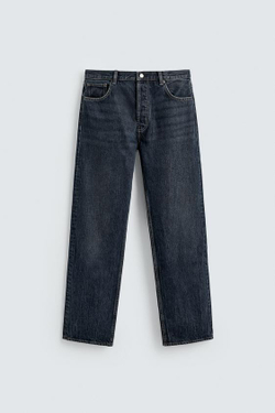 ZARA ДЖИНСЫ STRAIGHT FIT, ТЕМНО-СИНИЙ