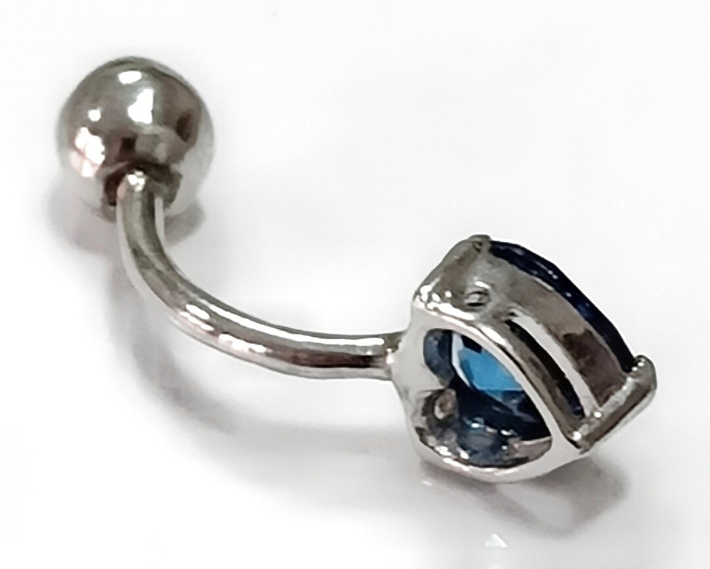 Ювелирный пирсинг из серебра 925 пробы с фианитом
