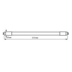 LED-T8-18W-4000K-G13-FR-FIX-SLS Лампа светодиодная. Форма T8. матовая. Белый свет 4000K. ТМ Volpe