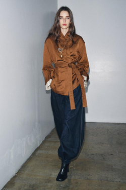 ZARA ЖАККАРДОВЫЙ ЖАКЕТ-КИМОНО — ZW COLLECTION, МЕДНЫЙ