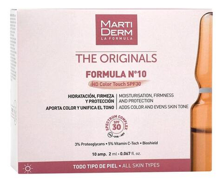 MARTIDERM Ампульная сыворотка для лица The Originals Formula No 10 HD Color Touch SPF30 5x2 мл