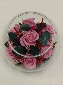 натуральные розы в стекле, вакуум*