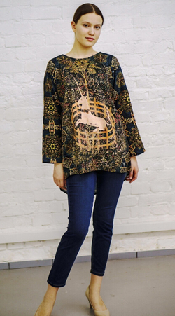 Туника "Единорог", по мотивам средневековых фламандских шпалер