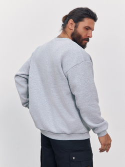 Свитшот с начесом (серый меланж)