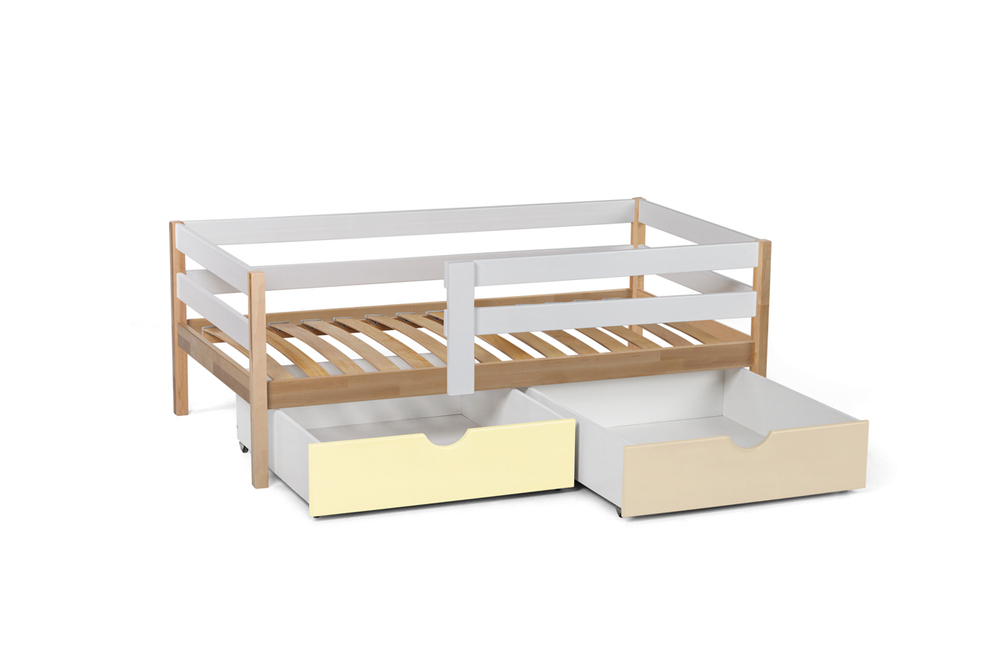 Кровать Scandi Sofa 160*80 см Wood&White с бортиком из массива березы