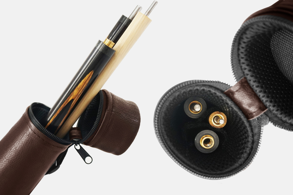 Тубус на 3-х составной кий Меркури с карманом (коричневый)